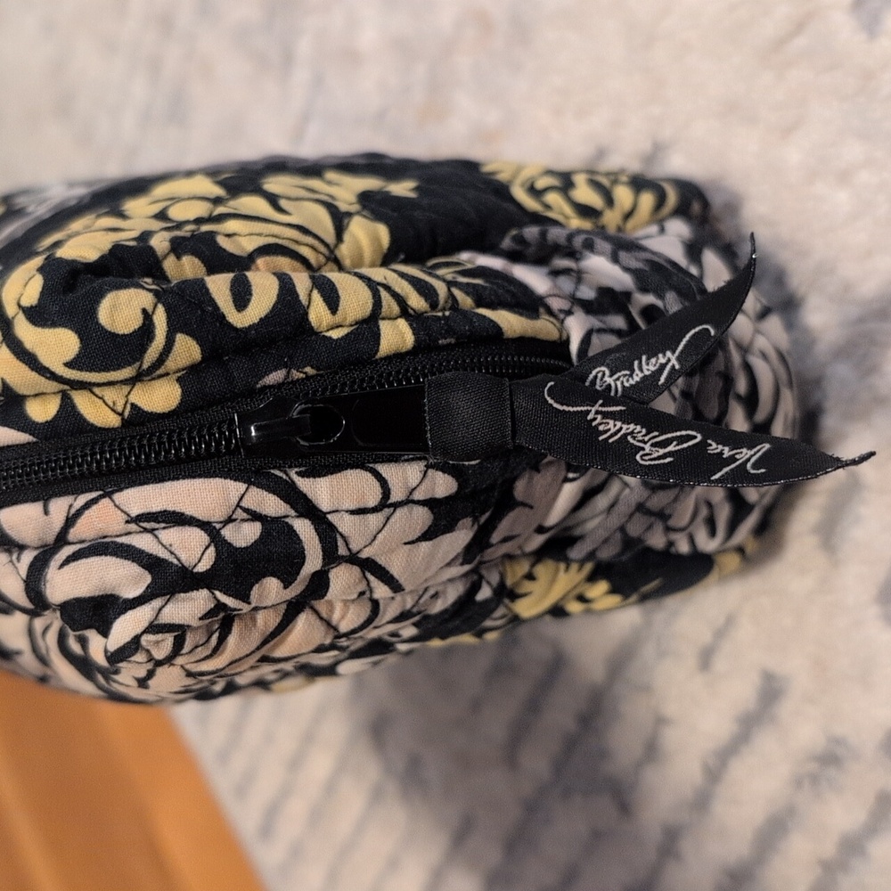 Vera Bradley Black, White, & Lime Green Medium-sized Makeup Bag - Picture 4 of 9